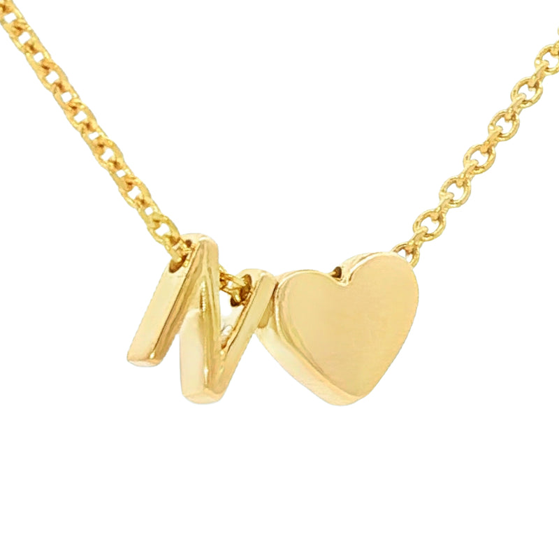 14K Gold Initial & Heart Necklace 68569