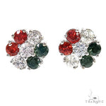 Italy  Hungary  Sapphire Flower Earrings 67140 - Image 1