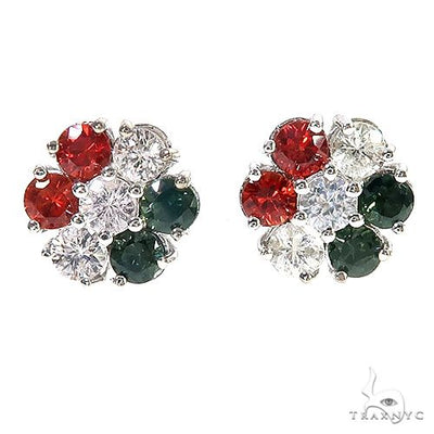 Italy  Hungary  Sapphire Flower Earrings 67140 - Image 1