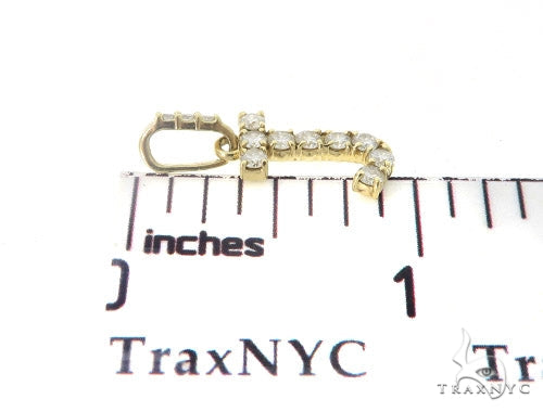 14K Gold J Initial Diamond Pendant, photo 7 of 7