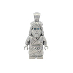 925 silver mini block Jesus pendant with blue diamond eyes on anchor chain necklace.