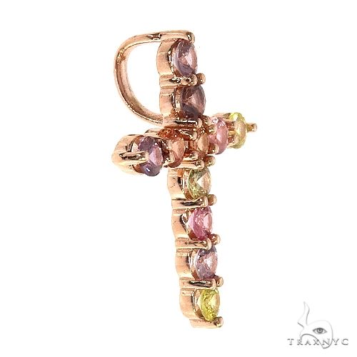 14K Gold Jesse Cakes Sapphire Cross Pendant, photo 2 of 6