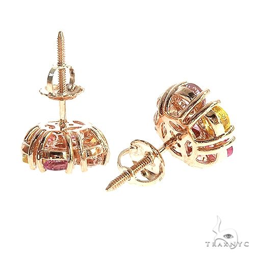 14K Gold Jesse Cakes Sapphire Flower Earrings, photo 3 of 4