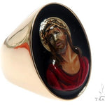 Jesus Christ Solid 14K Gold Ring Custom Order Hand Painted Any Image 64667 - Image 1