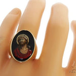 Jesus Christ Solid 14K Gold Ring Custom Order Hand Painted Any Image 64667 - Image 7