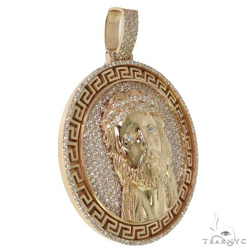 14K Gold Jesus Diamond Pendant, photo 2 of 6