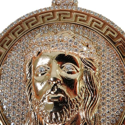 14K Gold Jesus Diamond Pendant, photo 3 of 6