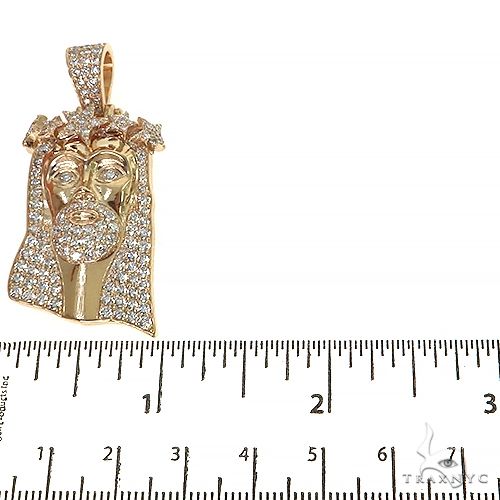 14K Gold Jesus Diamond Pendant with Crown of Stars, photo 7 of 8