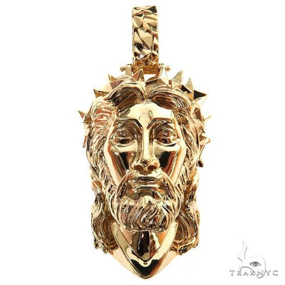Spikes Crown Jesus Head Pendant [Medium] 69100