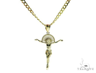 Jesus Pendant and 22 Inches Hollow Curb Chain Set 61716 - Image 1