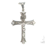 10K White Gold Diamond Cross Crucifix  45406 - Image 1