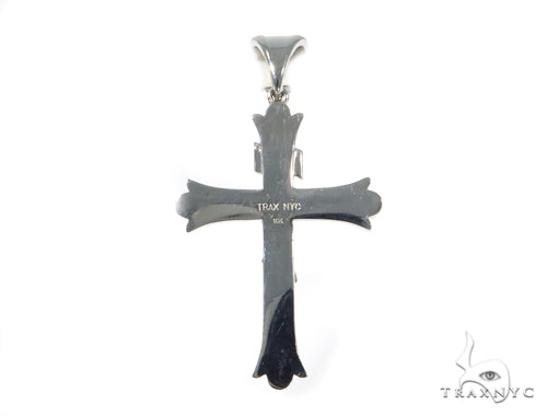 10K White Gold Diamond Cross Crucifix  45406 - Image 4
