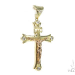 10K Yellow Gold Diamond Cross Crucifix 45414 - Image 1