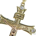 10K Yellow Gold Diamond Cross Crucifix 45414 - Image 2