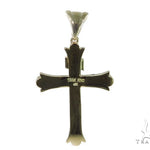10K Yellow Gold Diamond Cross Crucifix 45414 - Image 3