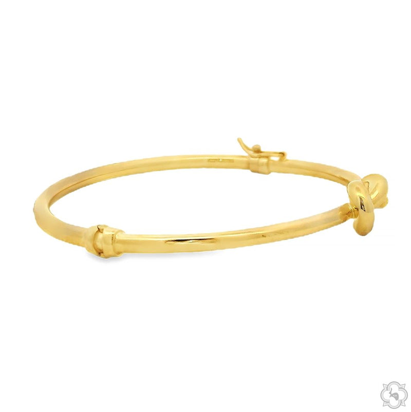 14K Gold Knot Bangle Bracelet, photo 2 of 6