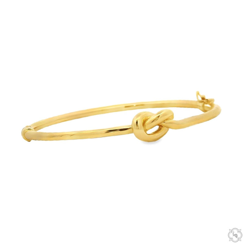 14K Gold Knot Bangle Bracelet, photo 3 of 6