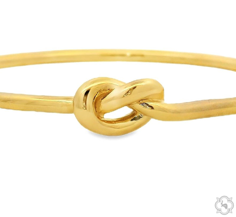 14K Gold Knot Bangle Bracelet, photo 4 of 6