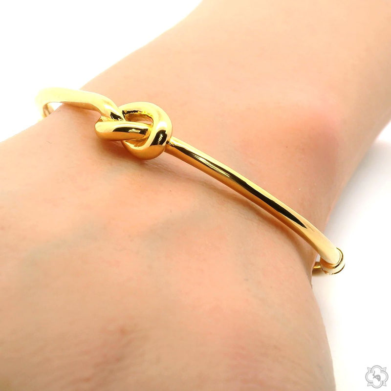 14K Gold Knot Bangle Bracelet, photo 6 of 6