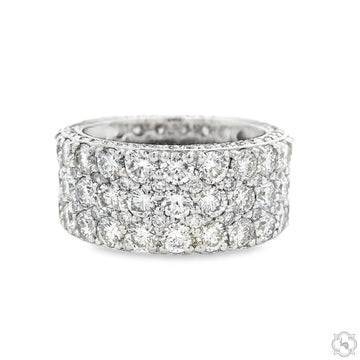 men's triple row eternity band ring with lab grown diamonds set across three full-circumference rows