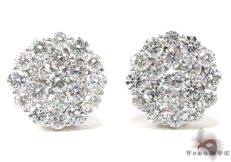 Flower Diamond Stud Earrings 21049 - Image 1