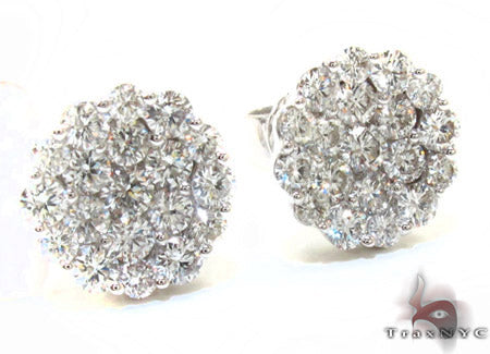 Flower Diamond Stud Earrings 21049 - Image 2