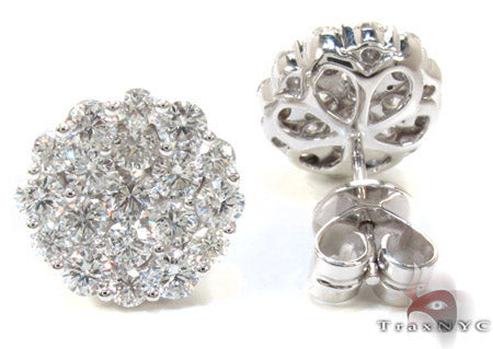 Flower Diamond Stud Earrings 21049 - Image 4