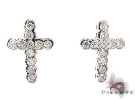 Diamond Cross Crucifix Earrings 22123 - Image 1