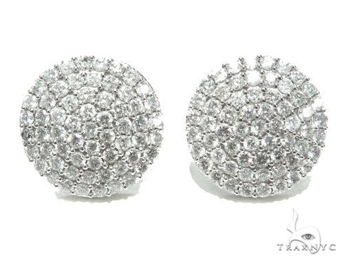 14K Gold Dome Diamond Earrings 9096 - Image 1