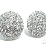 14K Gold Dome Diamond Earrings 9096 - Image 2