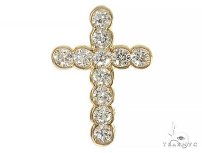 Unisex 11 Stones Diamond Bezel Cross 16740 - Image 1