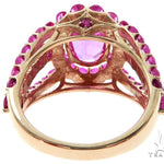 Ladies Pink Sapphire Halo Flower Ring 57698 - Image 5
