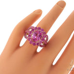 Ladies Pink Sapphire Halo Flower Ring 57698 - Image 7
