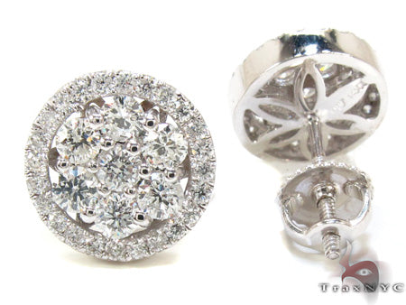 Ladies Prong Diamond Earrings 21407 - Image 3