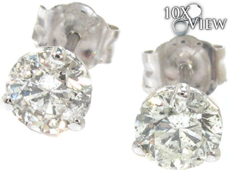 Ladies Prong Diamond Stud Earrings 22081 - Image 3