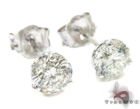 Ladies Prong Diamond Stud Earrings 22081 - Image 4