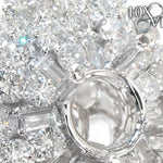 18K White Gold Prong Pave Diamond Semi Mount Ring 22327 - Image 3