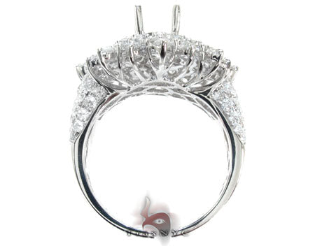 18K White Gold Prong Pave Diamond Semi Mount Ring 22327 - Image 5