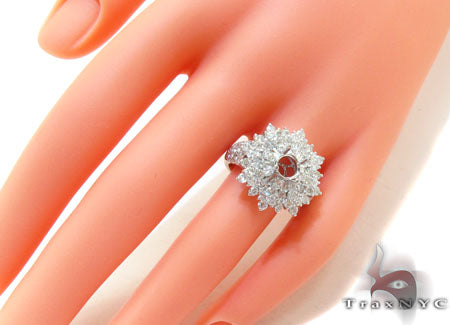 18K White Gold Prong Pave Diamond Semi Mount Ring 22327 - Image 8