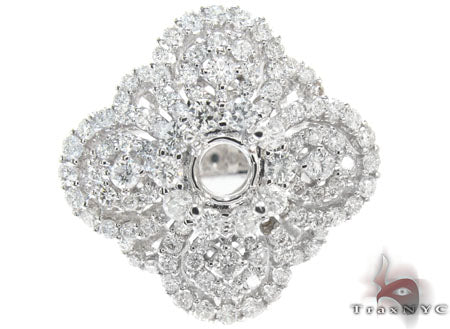 Ladies Prong Pave Diamond Semi Mount Ring 22329 - Image 2