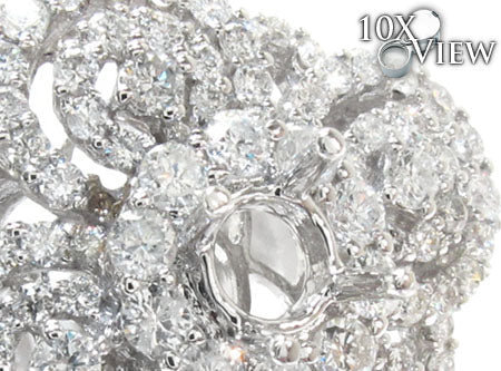 Ladies Prong Pave Diamond Semi Mount Ring 22329 - Image 3