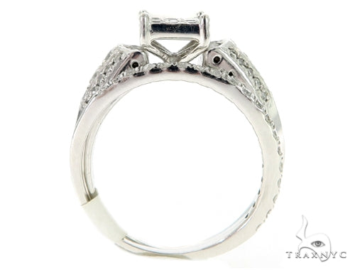 Square Head Diamond Engagement Ring Set 5463 - Image 8