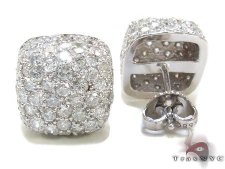 14K Gold Diamond Pillow Earrings, photo 4 of 6