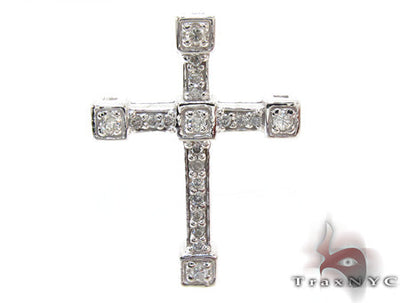 Ladies Prong Diamond Cross Crucifix 21203 - Image 1