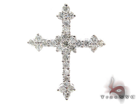 Ladies Prong Diamond Cross Crucifix 21206 - Image 1