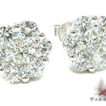 Ladies White Gold Prong Diamond Earrings 21123 - Image 2
