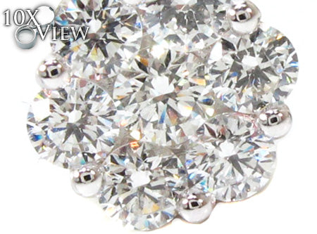 Ladies White Gold Prong Diamond Earrings 21123 - Image 3