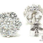 Ladies White Gold Prong Diamond Earrings 21123 - Image 4