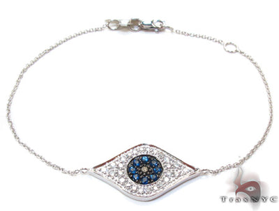 Ladies Evil Eye White Gold Two Color Diamond Bracelet 21296 - Image 1