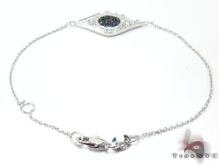 Ladies Evil Eye White Gold Two Color Diamond Bracelet 21296 - Image 3